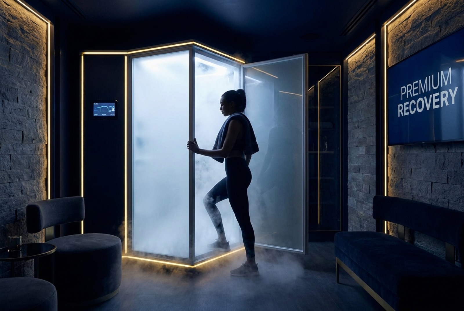 Cryotherapy chamber at Kalm Med Spa